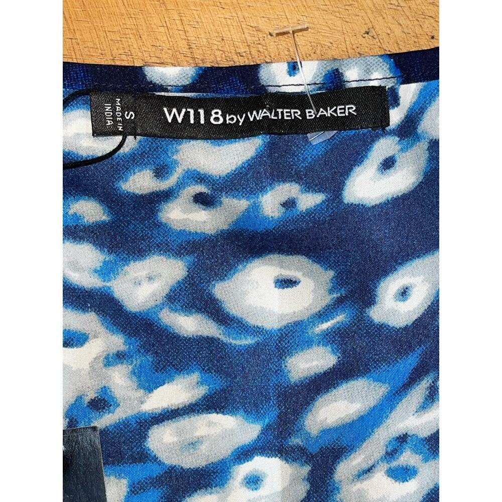 NWT Womens W118 by Walter Baker Blue White Black Abstract Print Tank Blouse S - Picture 3 of 8